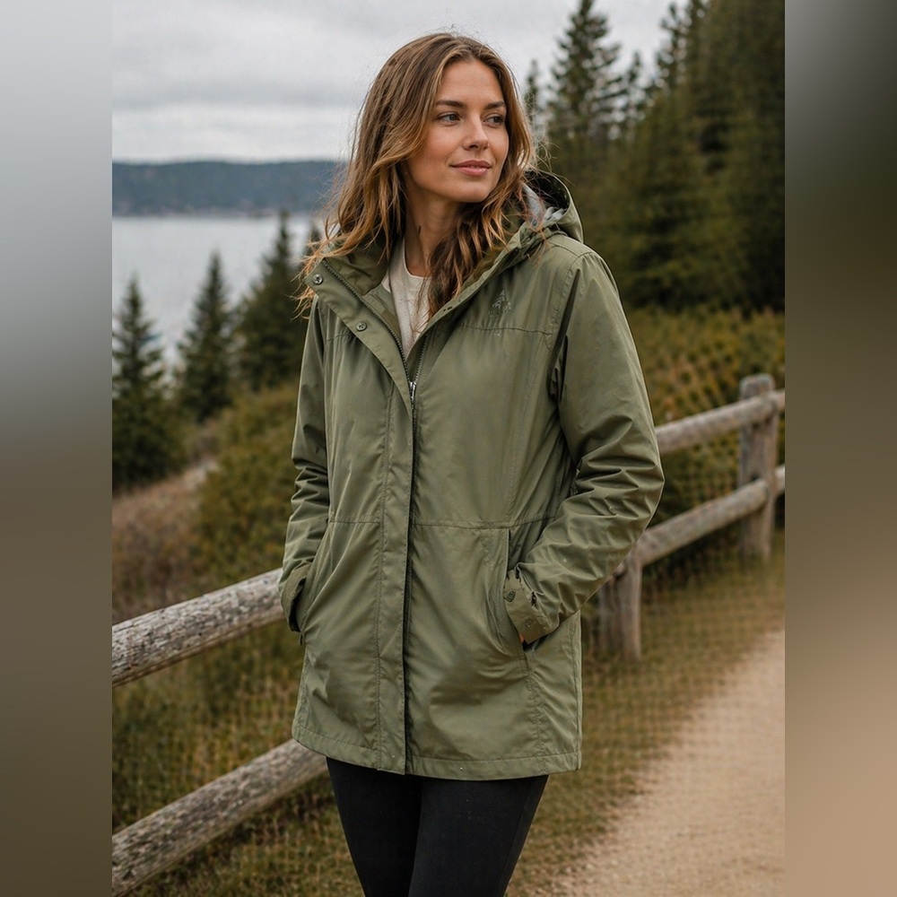 Gorpcore Woods Hooded Rain Jacket Windbreaker Olive Green M - Picture 15 of 16